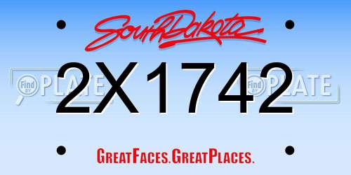 2X1742 South Dakota License Plate
