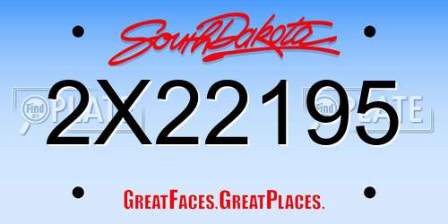2X22195 South Dakota License Plate