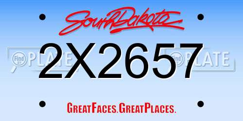 2X2657 South Dakota License Plate