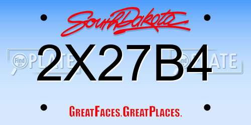 2X27B4 South Dakota License Plate
