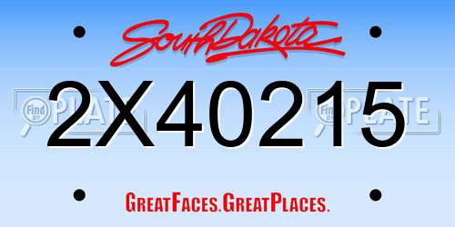 2X40215 South Dakota License Plate