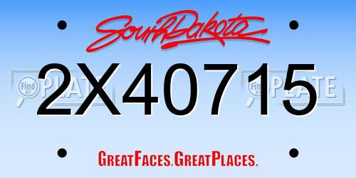 2X40715 South Dakota License Plate