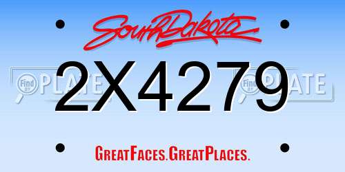 2X4279 South Dakota License Plate