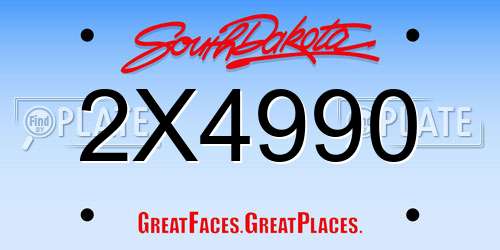 2X4990 South Dakota License Plate