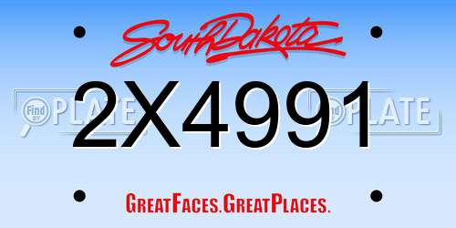 2X4991 South Dakota License Plate