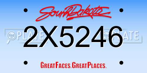 2X5246 South Dakota License Plate