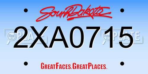 2XA0715 South Dakota License Plate