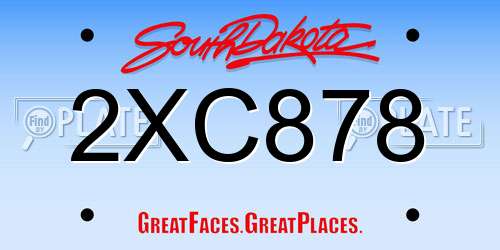 2XC878 South Dakota License Plate
