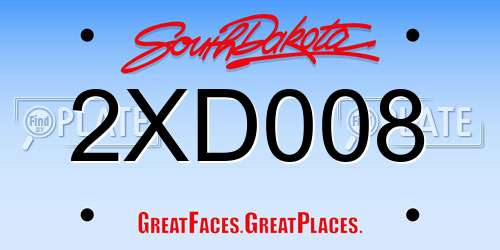 2XD008 South Dakota License Plate