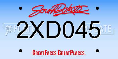 2XD045 South Dakota License Plate