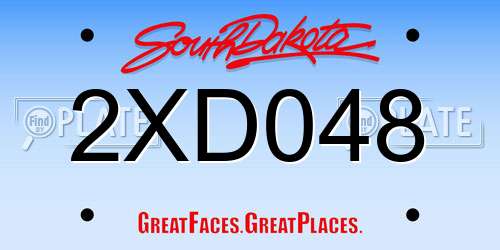 2XD048 South Dakota License Plate