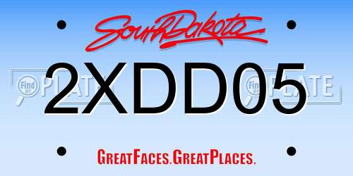 2XDD05 South Dakota License Plate