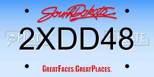2XDD48 South Dakota License Plate