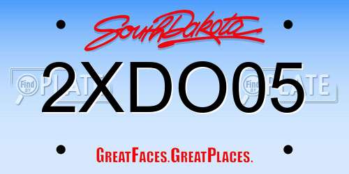 2XDO05 South Dakota License Plate