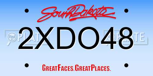 2XDO48 South Dakota License Plate
