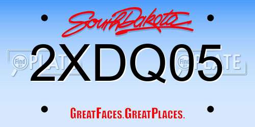 2XDQ05 South Dakota License Plate