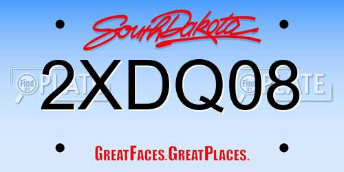 2XDQ08 South Dakota License Plate