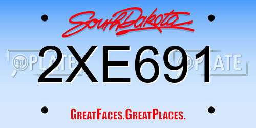 2XE691 South Dakota License Plate