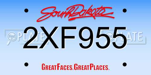 2XF955 South Dakota License Plate
