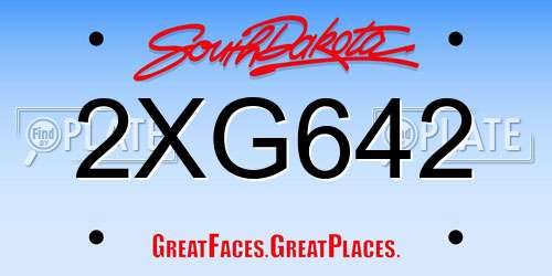 2XG642 South Dakota License Plate