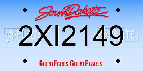 2XI2149 South Dakota License Plate