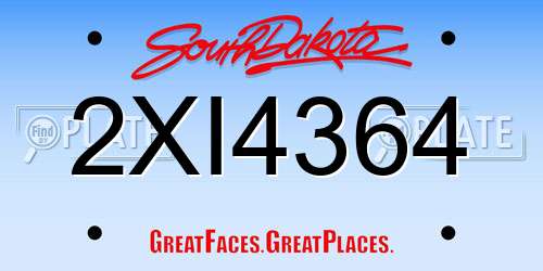 2XI4364 South Dakota License Plate