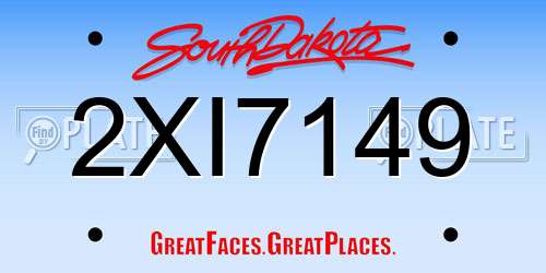 2XI7149 South Dakota License Plate