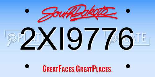 2XI9776 South Dakota License Plate