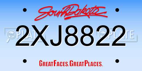 2XJ8822 South Dakota License Plate