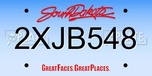 2XJB548 South Dakota License Plate