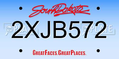 2XJB572 South Dakota License Plate