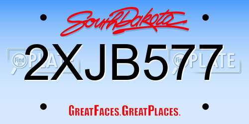 2XJB577 South Dakota License Plate