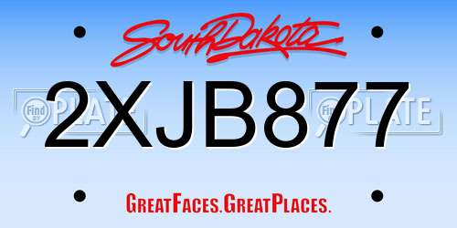2XJB877 South Dakota License Plate