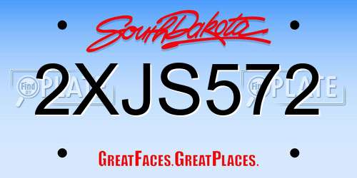 2XJS572 South Dakota License Plate