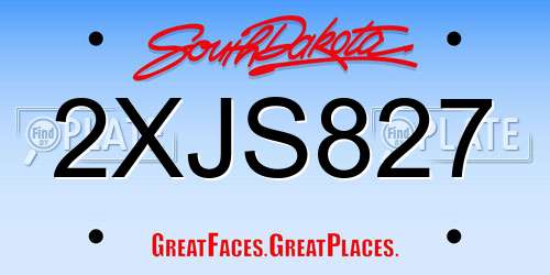 2XJS827 South Dakota License Plate