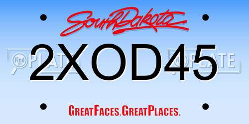 2XOD45 South Dakota License Plate