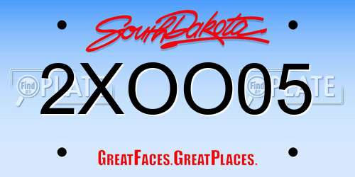 2XOO05 South Dakota License Plate