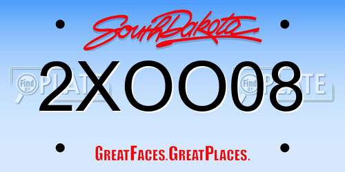 2XOO08 South Dakota License Plate