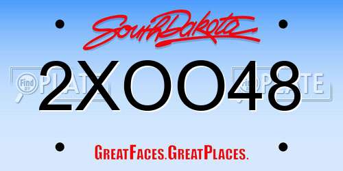 2XOO48 South Dakota License Plate