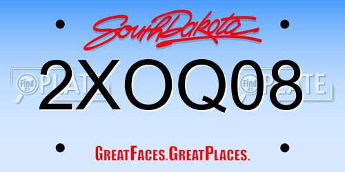 2XOQ08 South Dakota License Plate