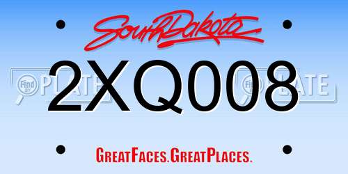 2XQ008 South Dakota License Plate