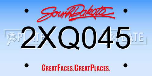 2XQ045 South Dakota License Plate