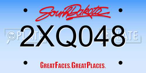 2XQ048 South Dakota License Plate