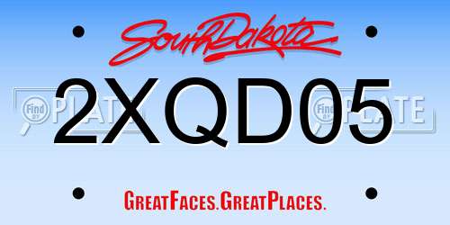 2XQD05 South Dakota License Plate