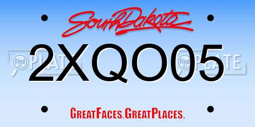 2XQO05 South Dakota License Plate