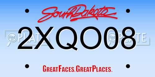 2XQO08 South Dakota License Plate