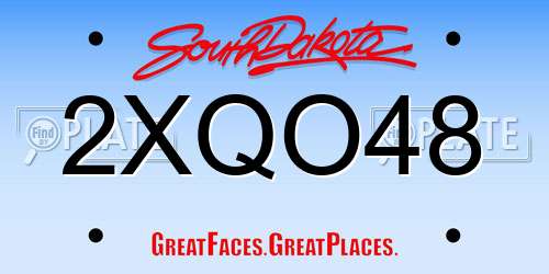 2XQO48 South Dakota License Plate