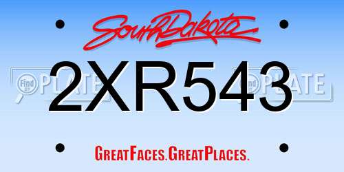2XR543 South Dakota License Plate