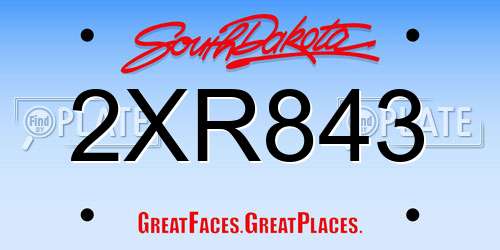 2XR843 South Dakota License Plate