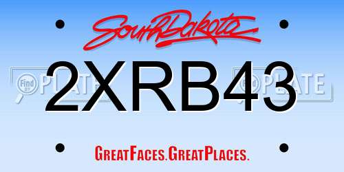 2XRB43 South Dakota License Plate